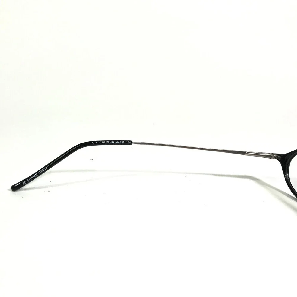 Guess Eyeglasses Frames GU1136 BLKD Grey Silver Round Full Rim 48-16-143